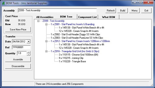 Adept Sage 50 BOM Tools Online