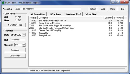 Adept Sage 50 BOM Tools Online