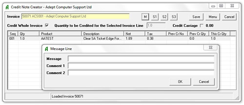 Adept Sage 50 Credit Note Creator Online